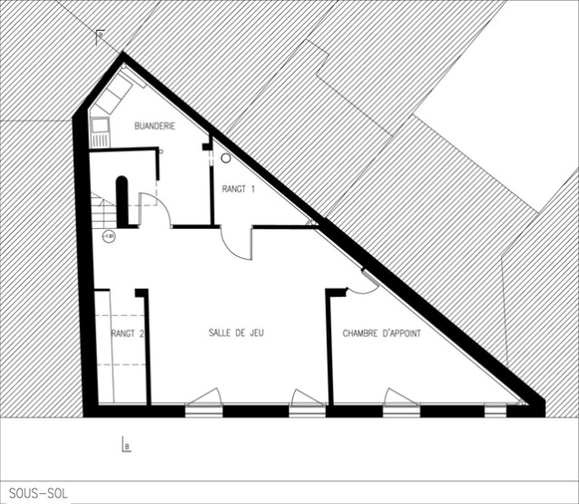 plan R-1 maison de ville à Paris
