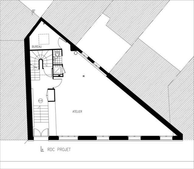 Plan RDC maison de ville à Paris